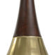 Evelyn 1 Light Dark Brown / Gold Pendant Ceiling Light